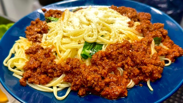 Pasta Bolognese.