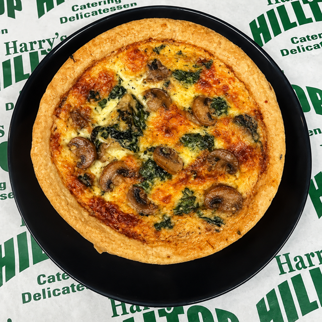 Spinach and Mushroom Quiche.