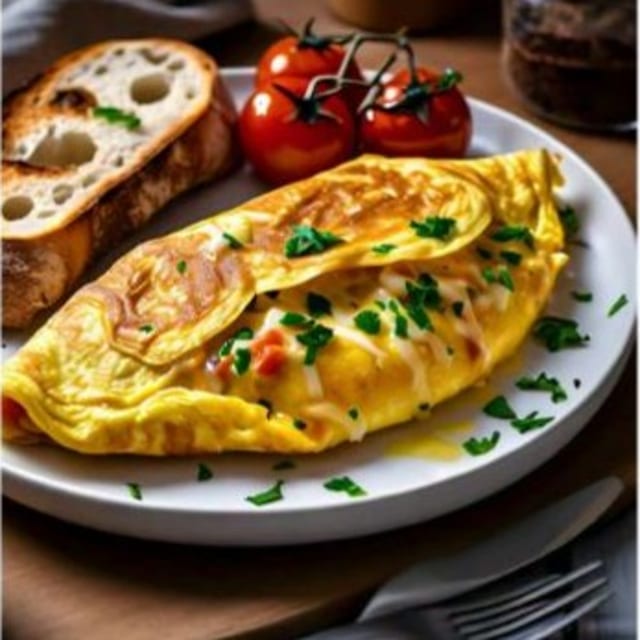 Cheese Omelette on a Roll.