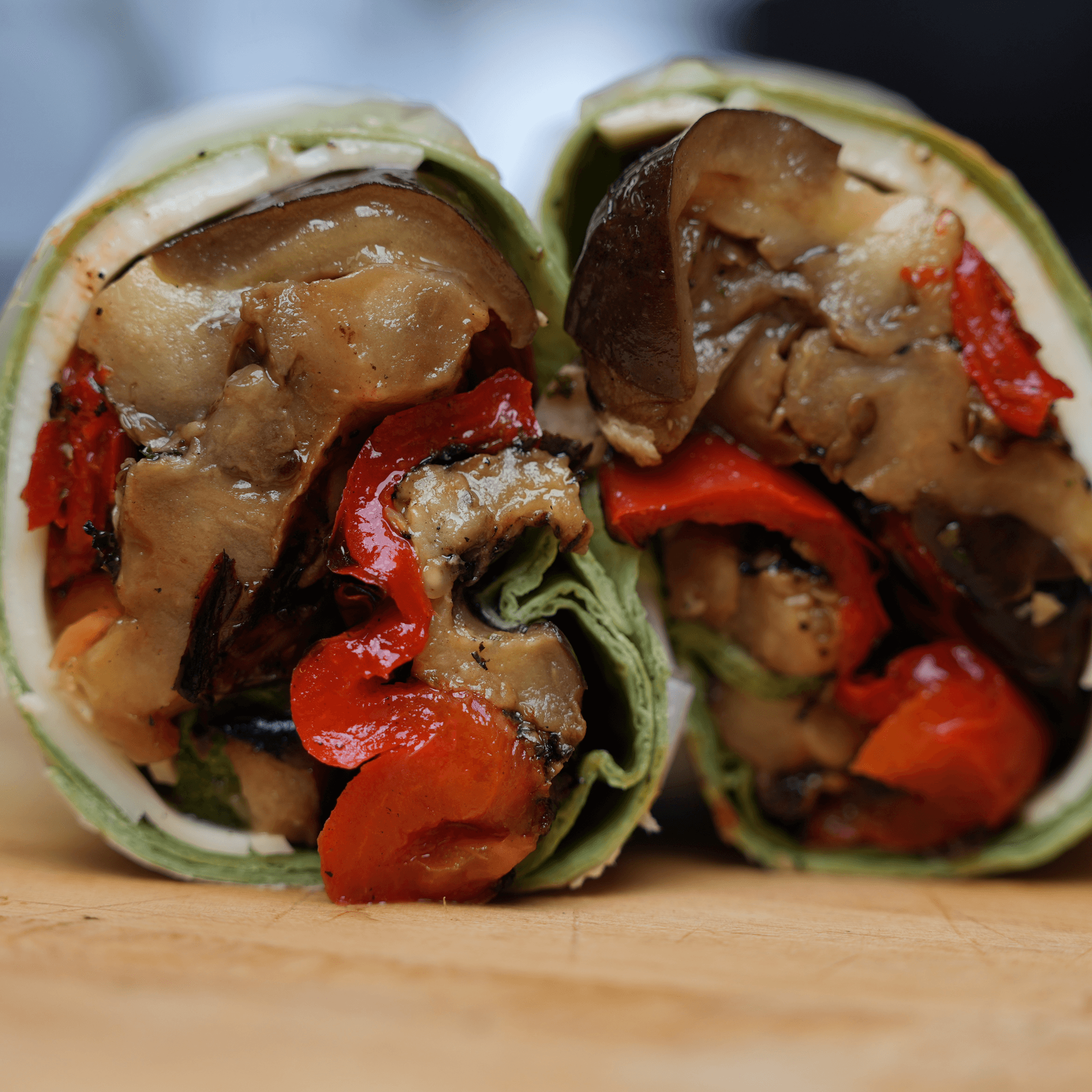 Grilled Chicken with Grilled Vegetables Wrap.