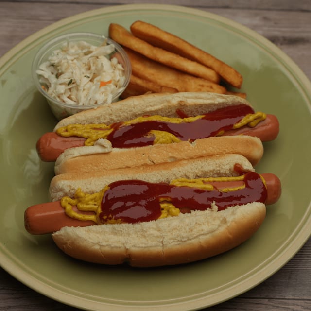 Hot Dogs with Fries.